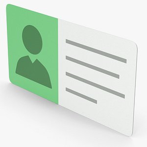 3D Green ID Card model