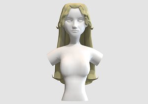 Blond Long Hairstyle 3D model