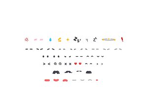 Cartoon Facial Parts Pack 3D