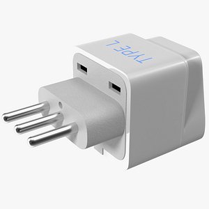 Type L Universal Plug Adapter White 3D model