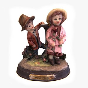 3D low-poly statuette model