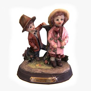 Statuette children Low-poly
