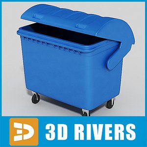 3d model large trash container cans