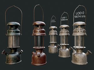 3D model lamp 3 lods