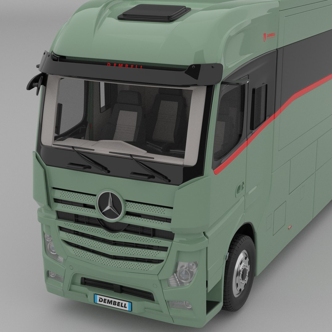 3D Dembell Motorhome Model M Green Color Class A Mercedes-Benz Actros ...