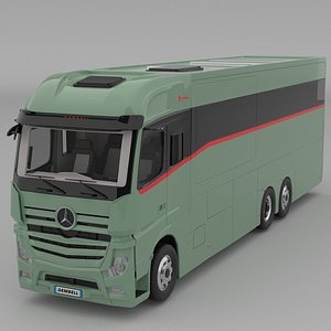 3D Dembell Motorhome Model M Green color class A   Mercedes-Benz Actros Gigaspace chassis
