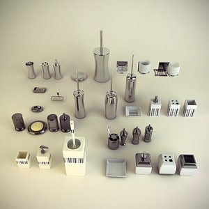 set bathroom accessories 3d max