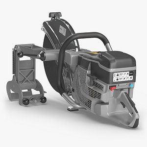 3D model Gas Powered Rail Saw with Clamp