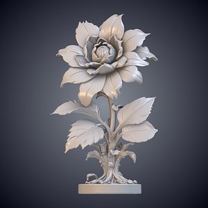 Detailed Flower Statue 3D Print Model PM-06
