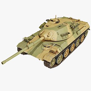 3d model japanese type 74 battle tank