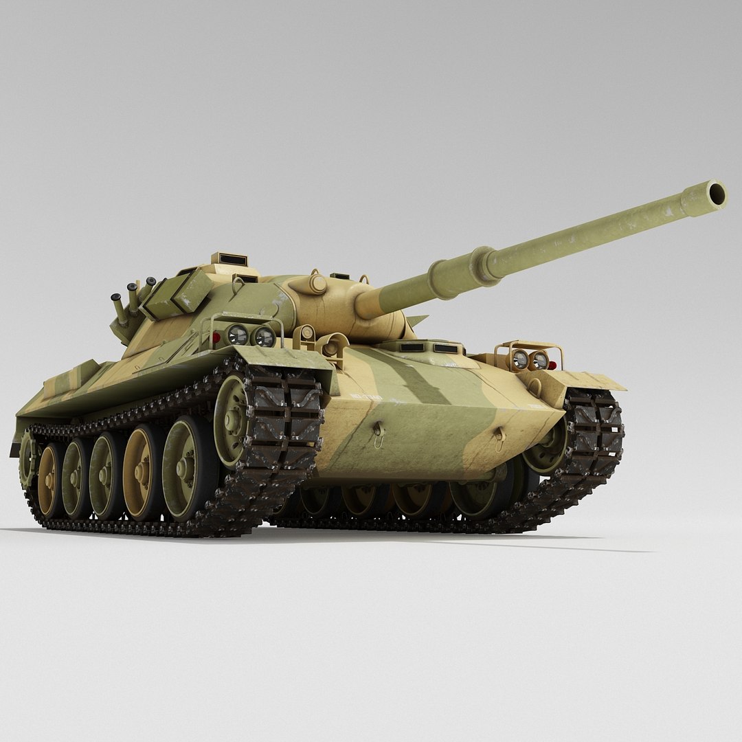 3d model japanese type 74 battle tank