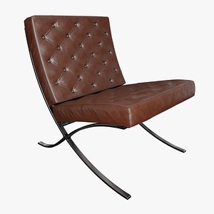 barcelona chair leather 3D