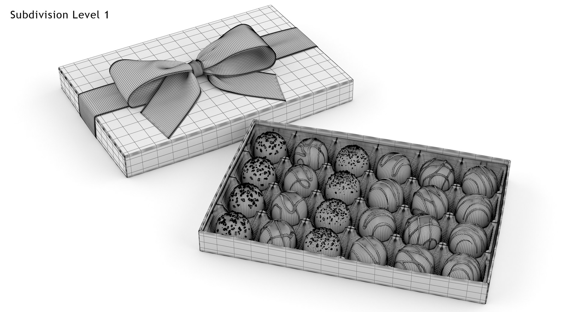 3D Model Signature Chocolate Truffles Box - TurboSquid 1543686