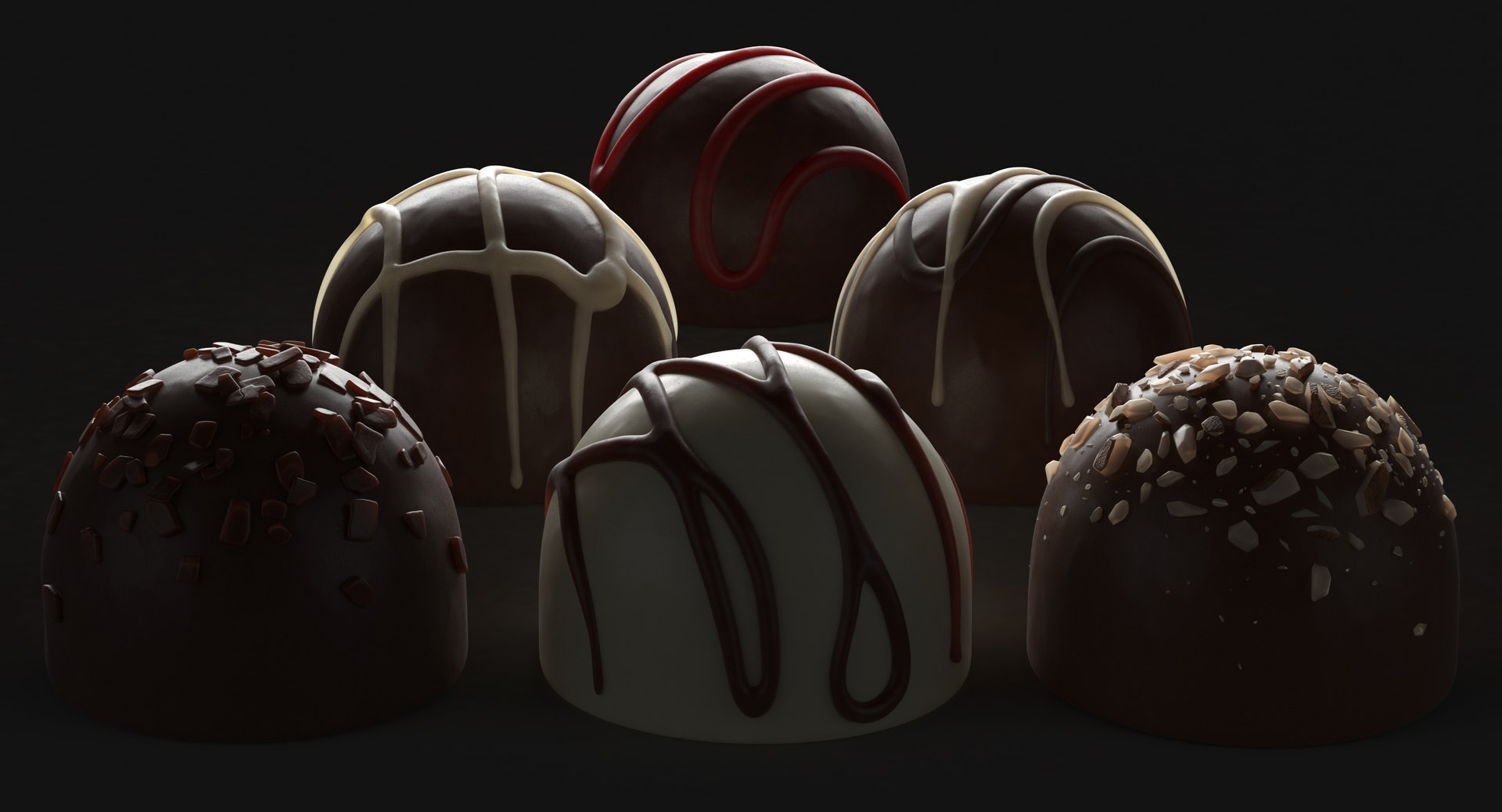 3D Model Signature Chocolate Truffles Box - TurboSquid 1543686
