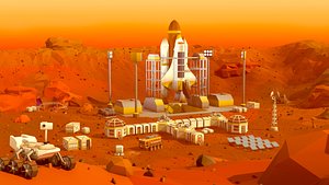3D Mars Colony Asset Pack Low Poly