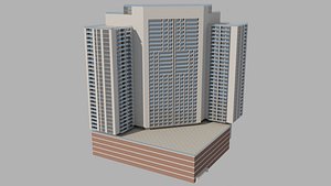 3D Glass building exterior model
