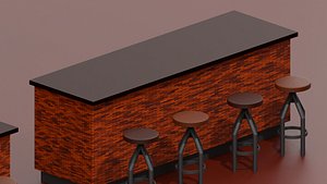 Industrial Loft Bar Set Collection 1 model