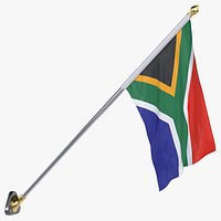 South Africa Cloth Flag Wall Mount Animated Loop