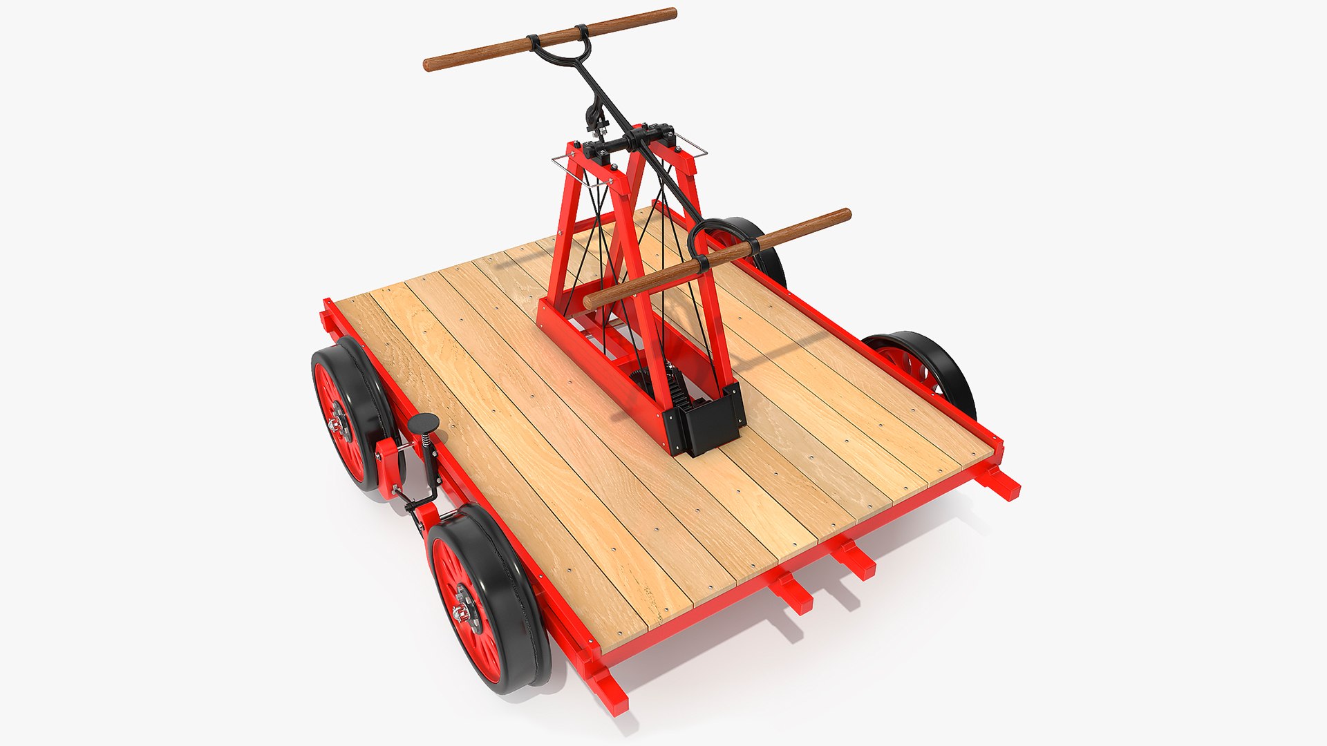 Railway Handcar Rigged 3D model preview