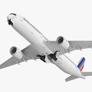 Airbus A350-1000 Air France Rigged 3D Model