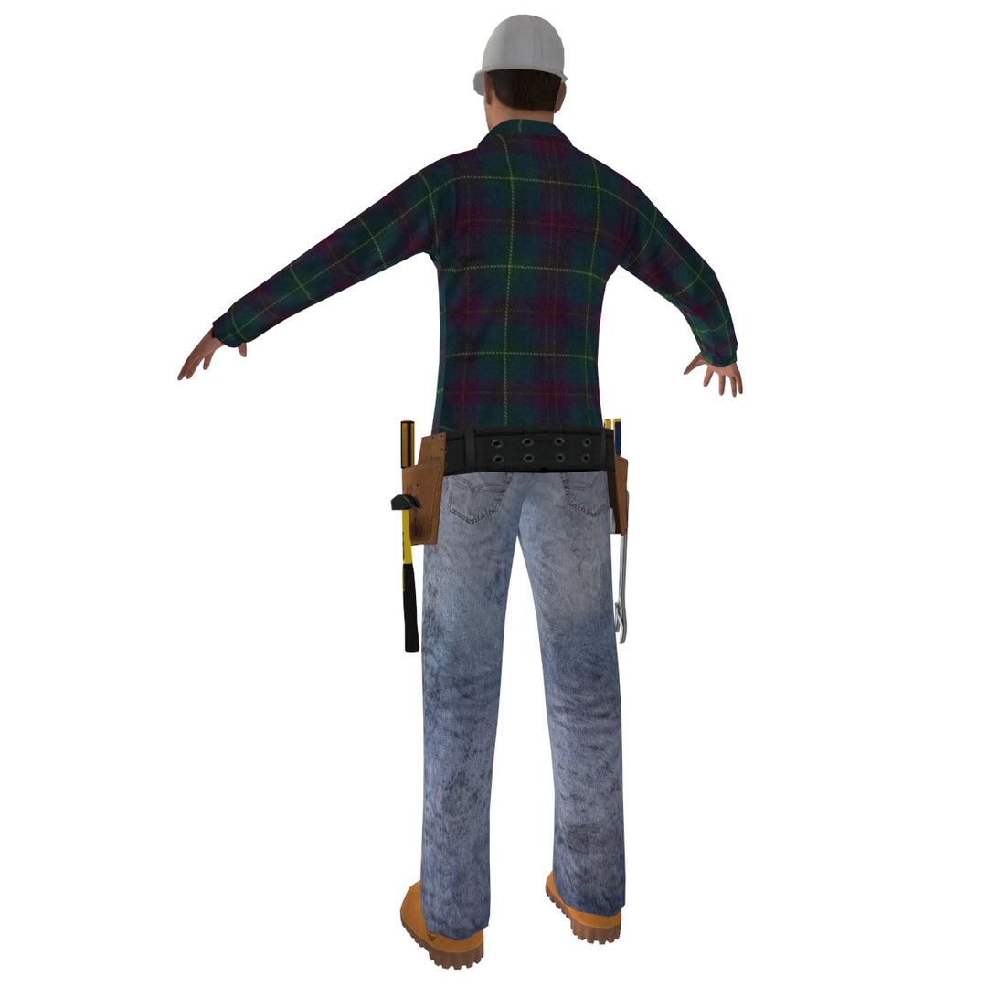 Worker Rigged Man 3d Max