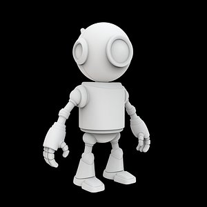 One-Eyed Robot Figurine 3D Print Model 3D model