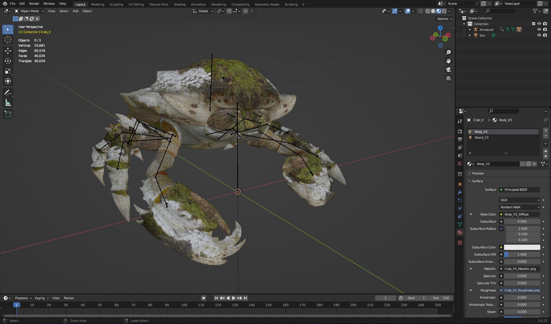 3D Crab-V3 model https://p.turbosquid.com/ts-thumb/lw/J3jsI7/xf/wireframe1/jpg/1767859883/1920x1080/fit_q87/eb536ddb8b385f989eebcff4e796521e9a4beeda/wireframe1.jpg