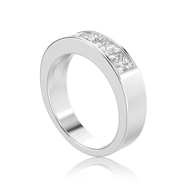 channel ring 5 princess cut 3D model