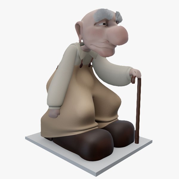 cartoon old man 3D model
