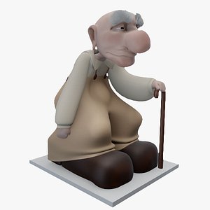 Cartoon old man 3D character