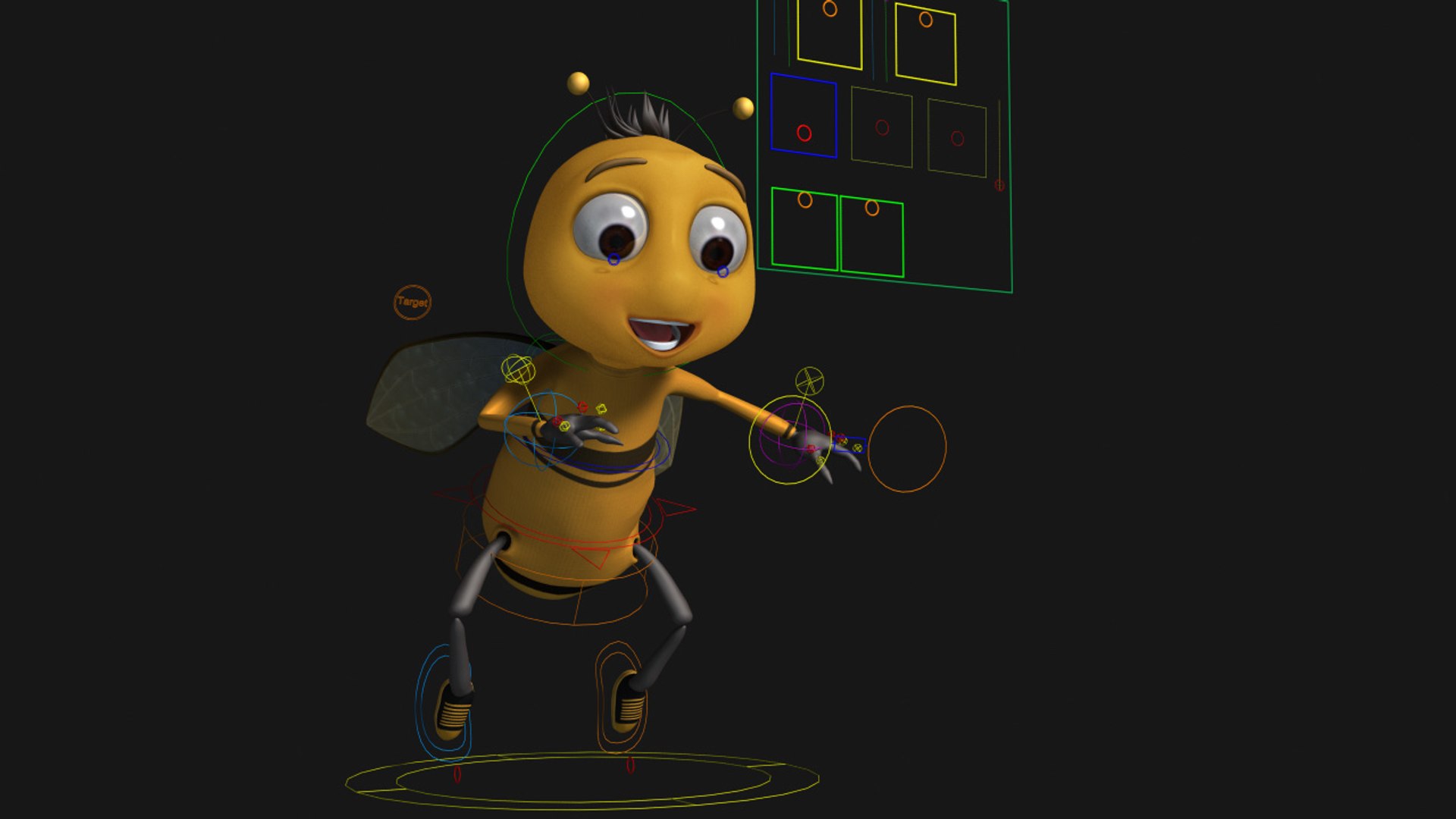 Cartoon Bee Rigged Model - TurboSquid 1313185