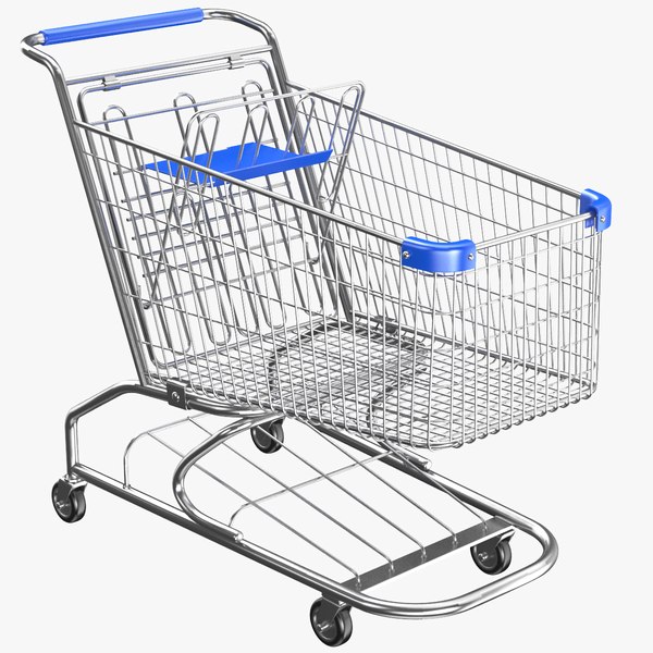 3D Detailed Metal Shopping Cart