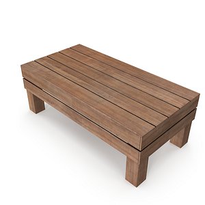 3D wooden coffee table