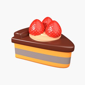Strawberry Cake 3D Illustration 3D model