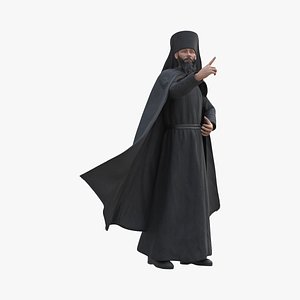 Orthodox Monk Fully Dressed Rigged for Cinema 4D