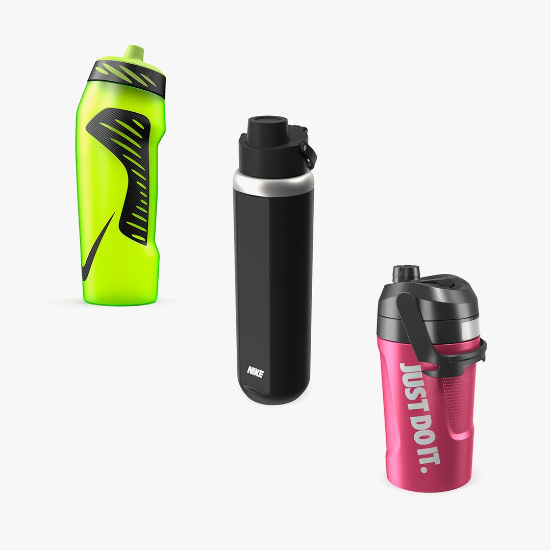 Nike Water Bottles Collection 3D model preview