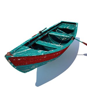 3d old row boat