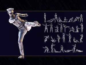 3D Police Woman Set06