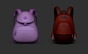 kit 02 backpacks boy 3D model