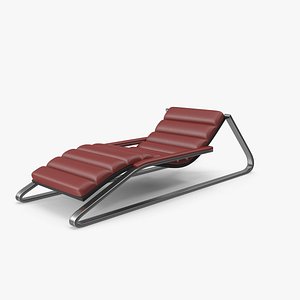 Red Leather Sun Lounger