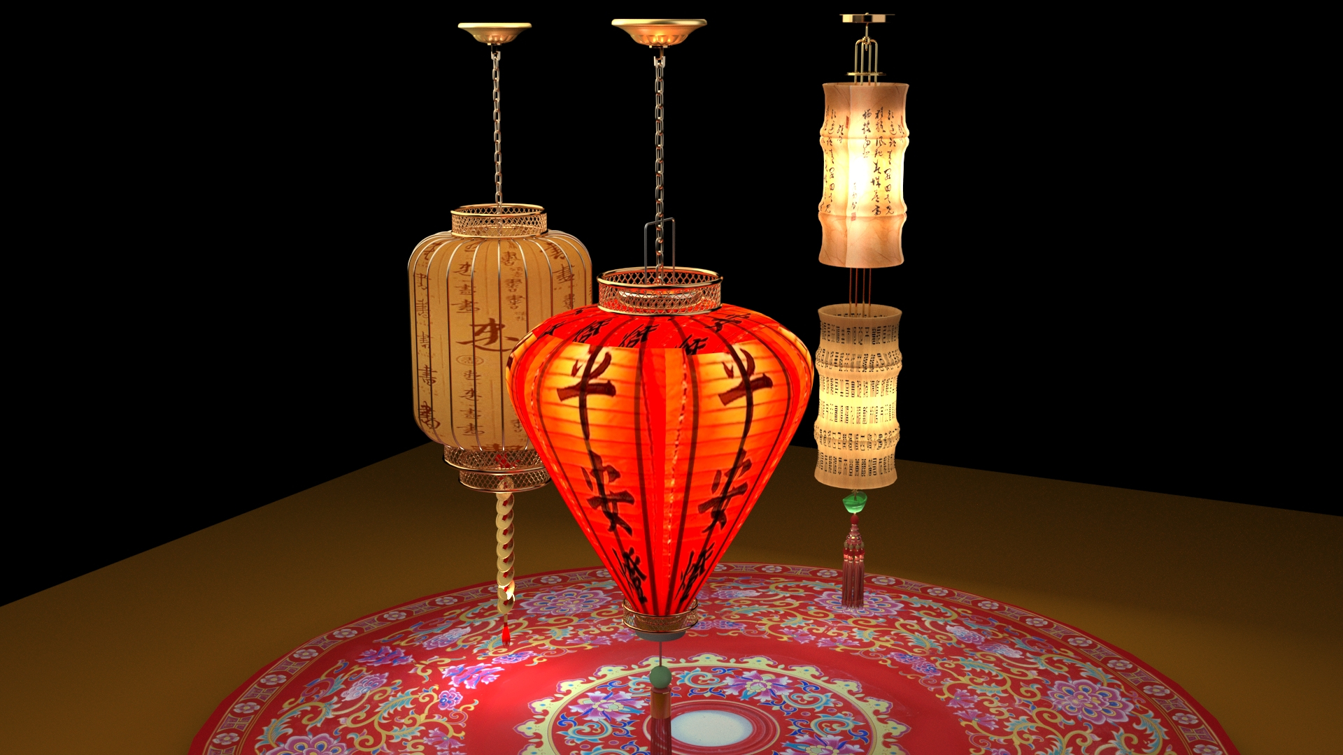 Chinese red lantern 3D - TurboSquid 1687239