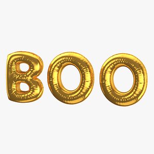 3D Foil Baloon Words Boo Gold