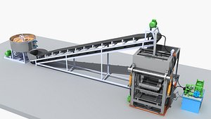 Industrial Equipment 22 - Hydraulic Brick Making Machine Production Line model