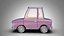 Modelo 3D de carro urbano compacto em estilo desenho animado