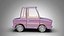 Modelo 3D de carro urbano compacto em estilo desenho animado