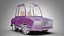 Modelo 3D de carro urbano compacto em estilo desenho animado