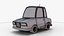 Modelo 3D de carro urbano compacto em estilo desenho animado