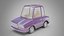 Modelo 3D de carro urbano compacto em estilo desenho animado