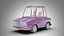Modelo 3D de carro urbano compacto em estilo desenho animado