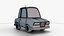 Modelo 3D de carro urbano compacto em estilo desenho animado